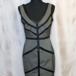 XOXO Grey & Black Ribbon Detail Dress